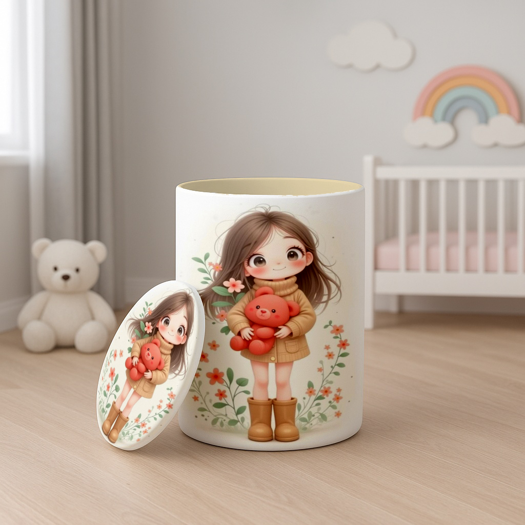 باکس وسایل دخترانه طرح دختر و تدی
