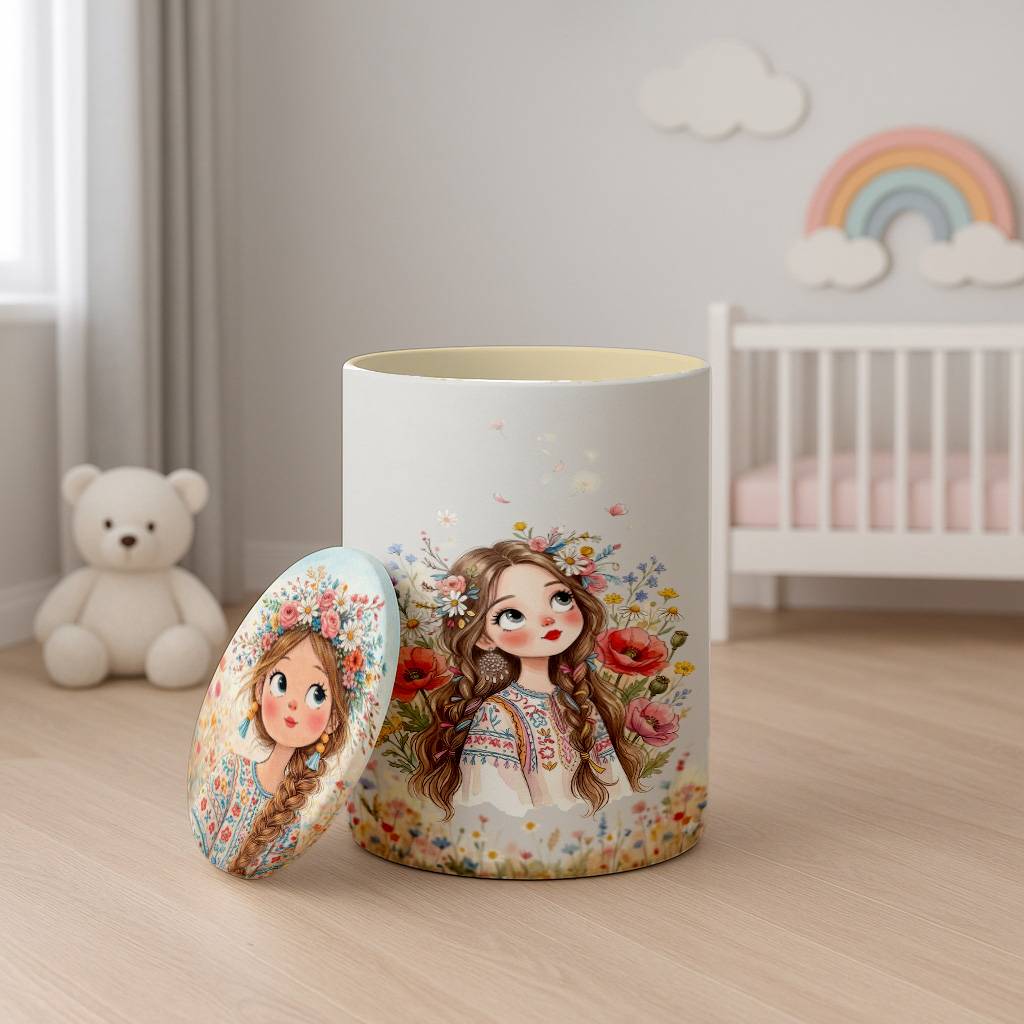 باکس وسایل دخترانه طرح دختر و گل